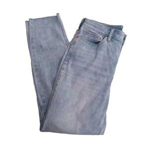 LC Lauren Conrad Womens 12 Light Wash Raw Hem High Rise Skinny Ankle Jeans